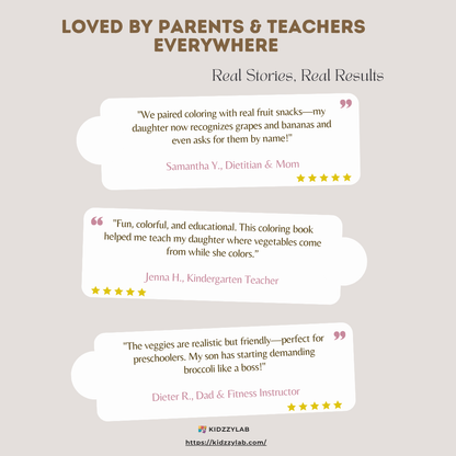 Reviews of a coloring book for parents and teachers on a light gray background