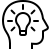 Icon of a light bulb with a brain inside, symbolizing idea or creativity.